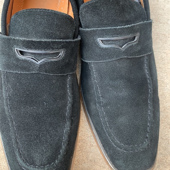 Stacy Adam COLFAX Mac Toe Penny Slip On Black Suede Men’s Dress Shoe size 10 - Picture 4 of 14